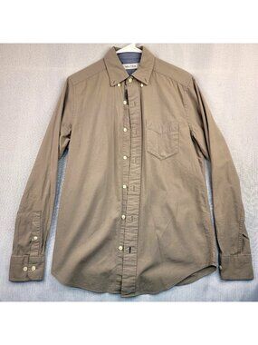 Nautica Mens Beige Button-Down Long Sleeve Shirt Size XS Casual Wear Campcore